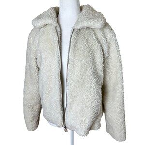 URBAN OUTFITTERS BDG Teddy Bear Faux Fur Sherpa Coat Jacket Bomber Size Medium